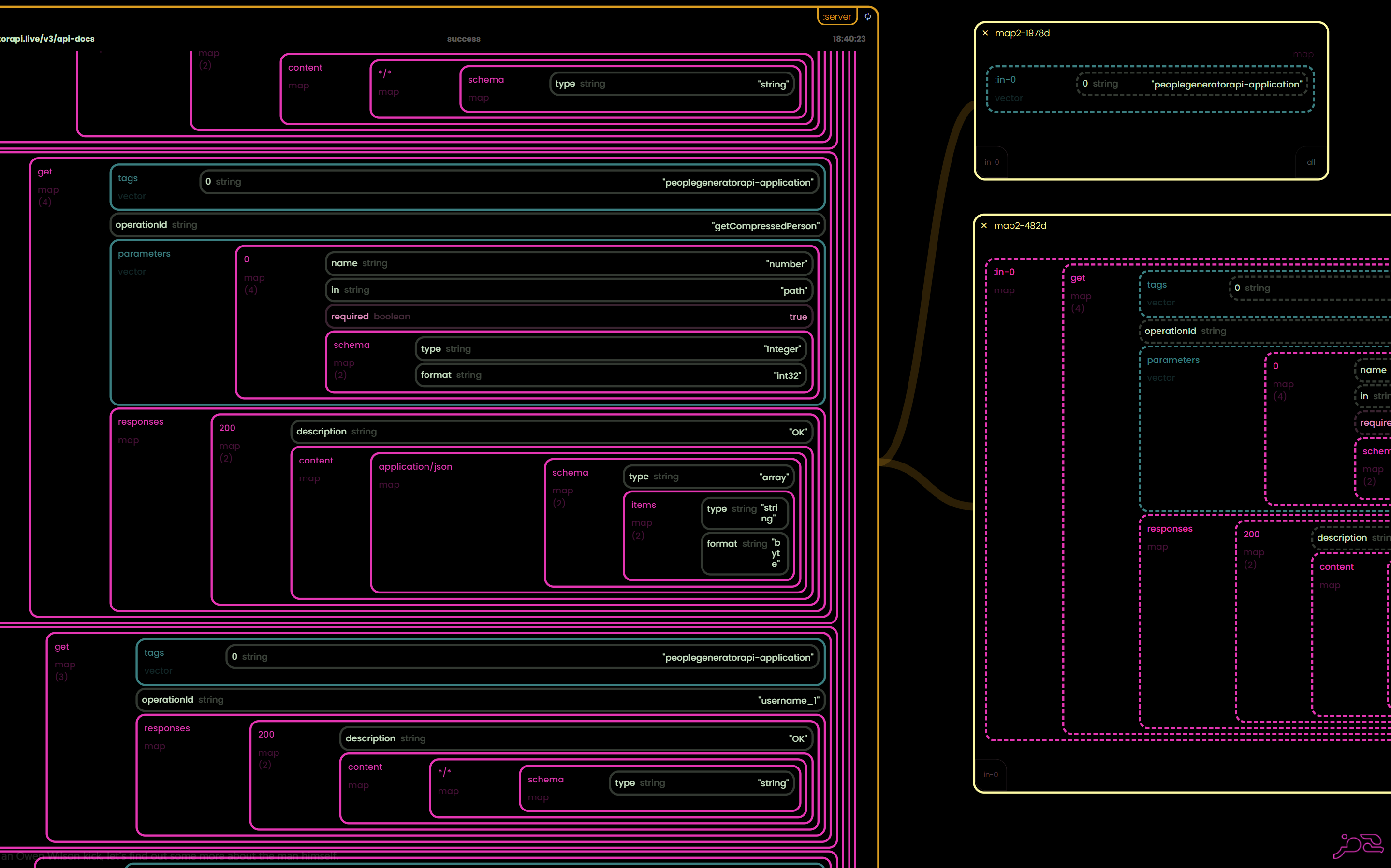 "Map pulling" - visual manipulation of map / dict / json structures